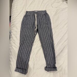 Calvin Klein Blue and White Striped Pants